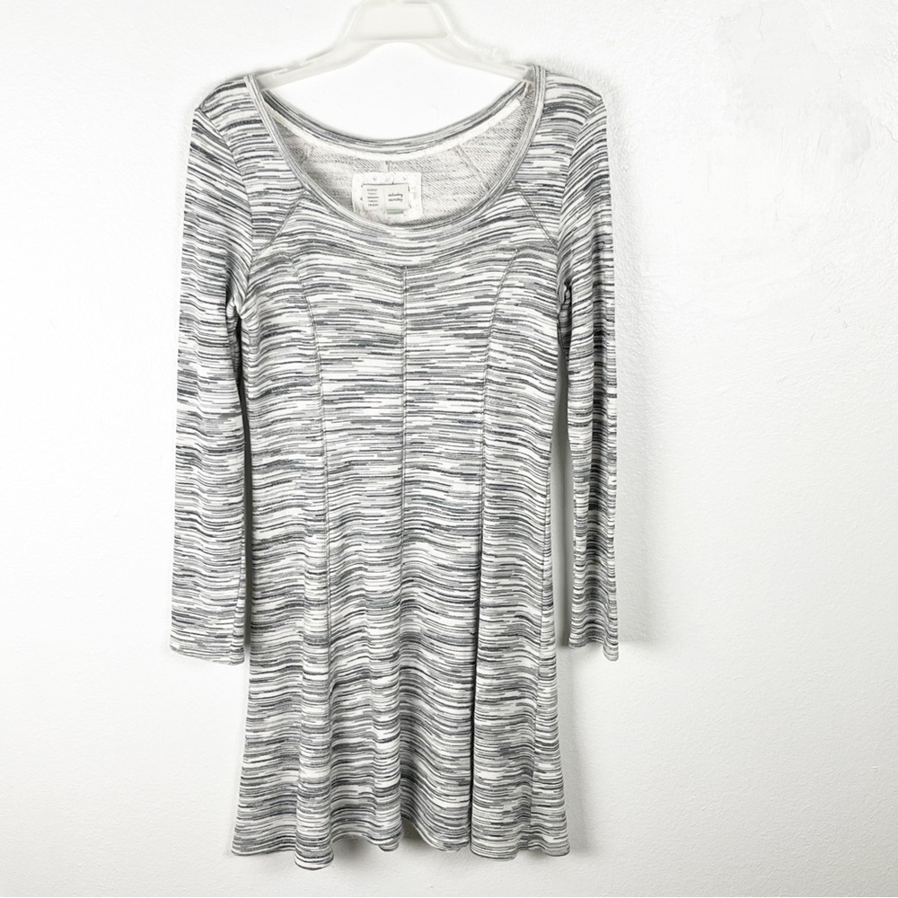 ANTHROPOLOGIE Saturday Sunday Gray Heather Long Sleeves Skater Dress Large Boho